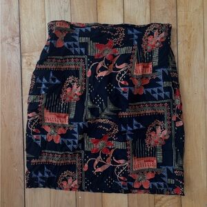 vintage floral patterned pencil skirt